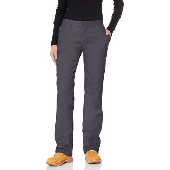 Dickies Pants - Dickies FP221 Women's Flat Front Pant-Dark GREY Size 16 UU Charcoal